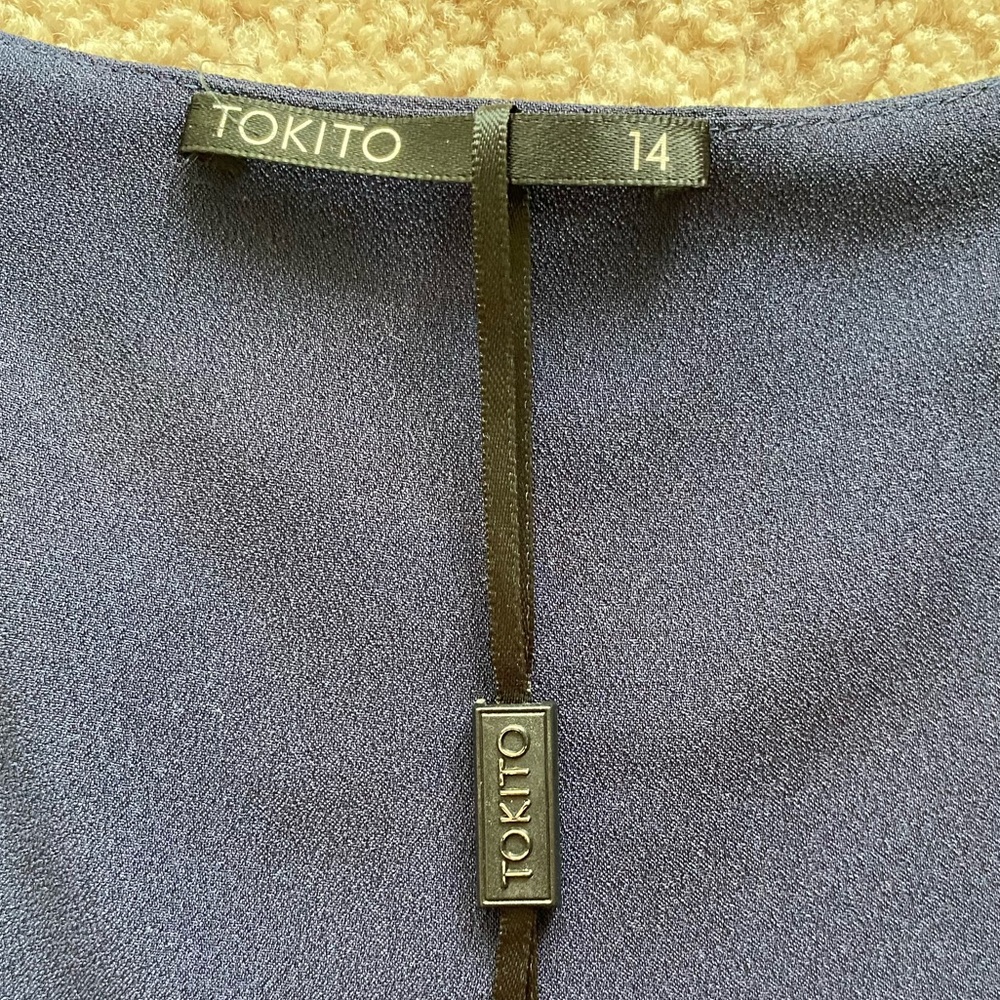 Tokito Midi Dress, Navy, Size 14 - Picture 3 of 3